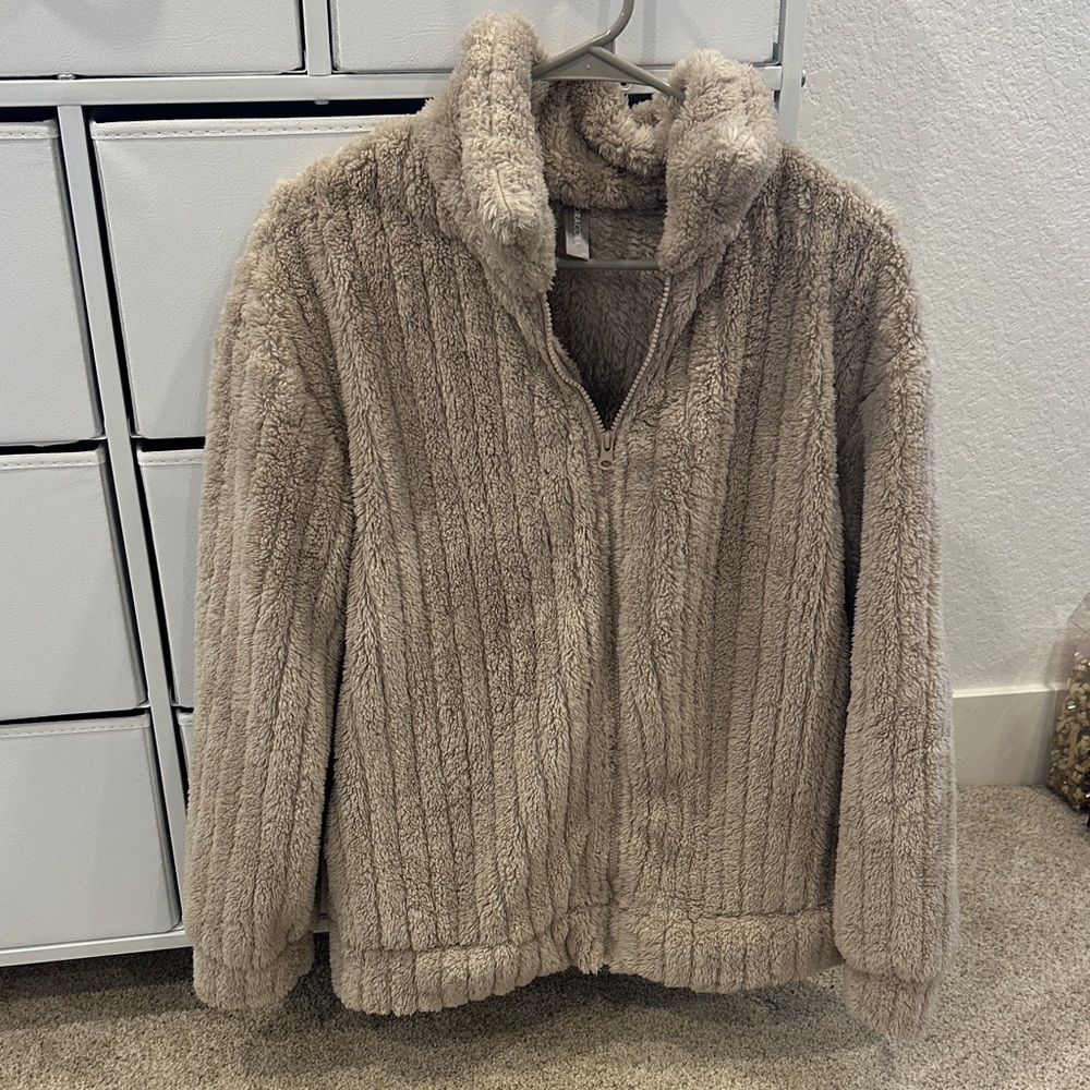 Cozy Tan Faux Fur Jacket